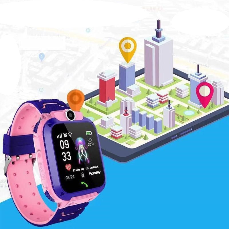 Montre connectée pour enfants , suivi GPS et appels, bouton SOS