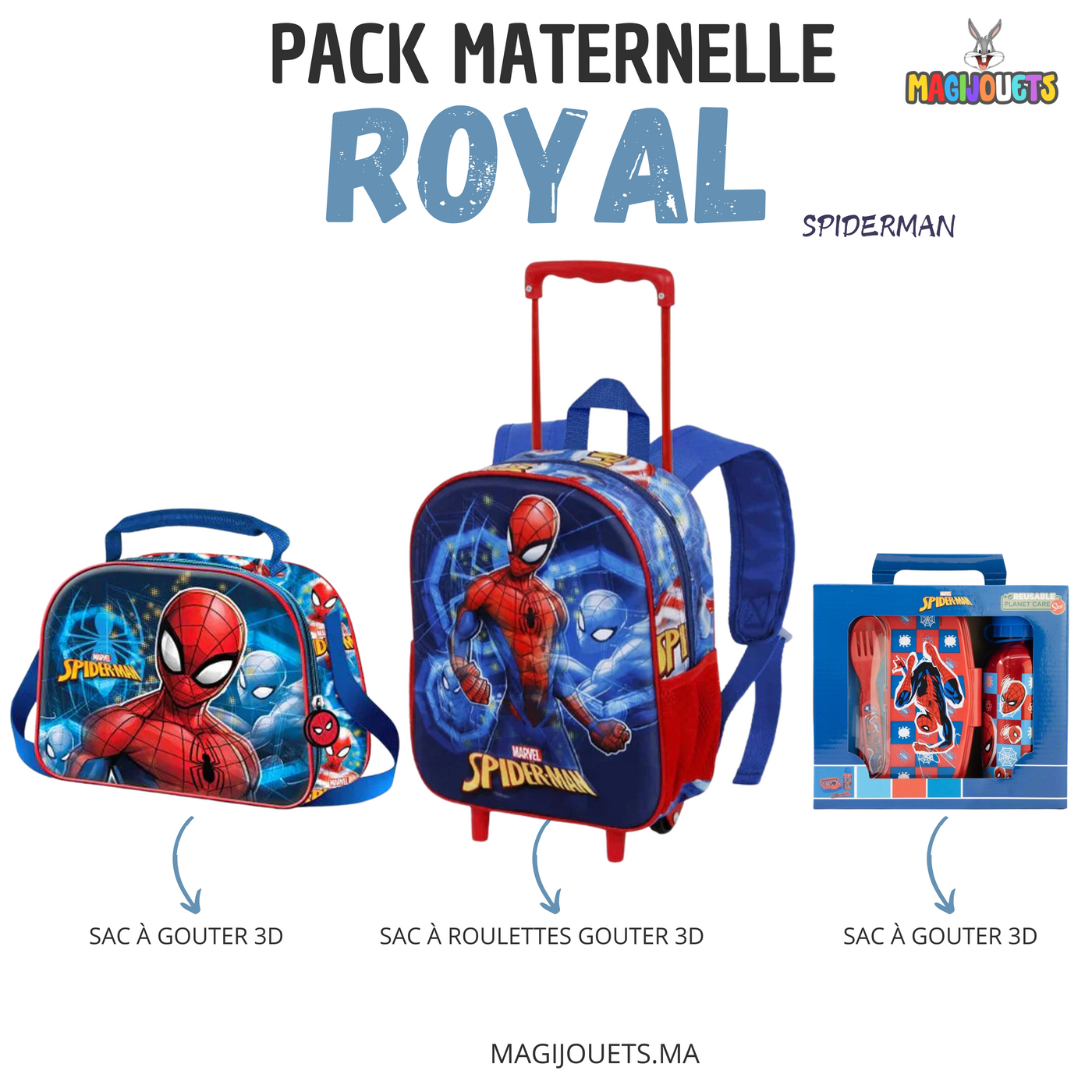 Pack Royal  SAC A ROULETTES 3D  :SPIDER MAN