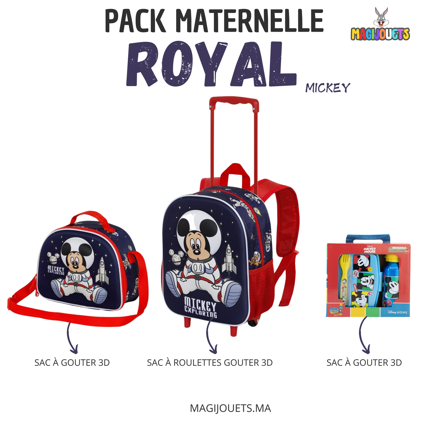 Pack Royal SAC A ROULETTES 3D  : MICKEY MOUSE