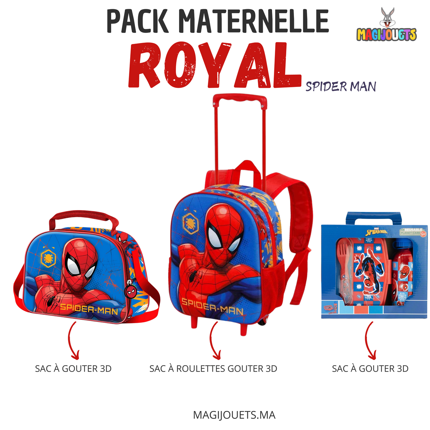 Pack Royal SAC A ROULETTES 3D  : SPIDER MAN 2