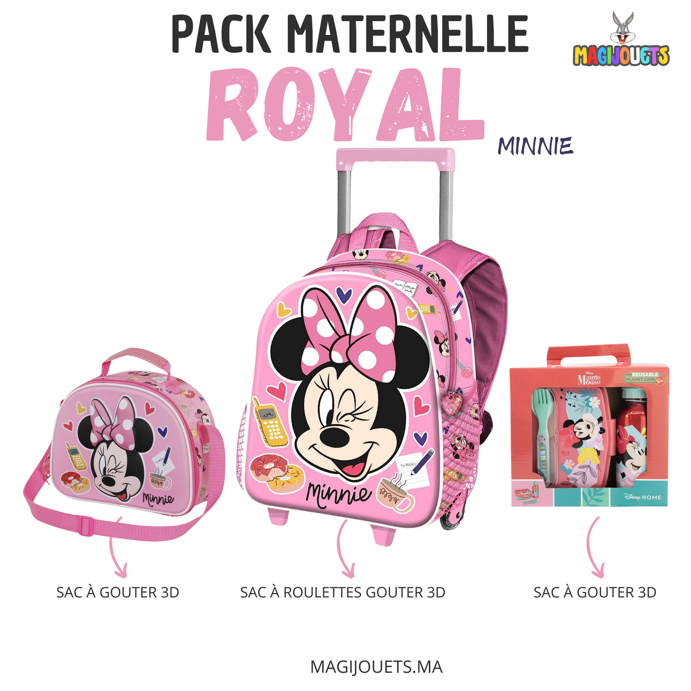 Pack Royal SAC A ROULETTES 3D: MINNIE MOUSE 2