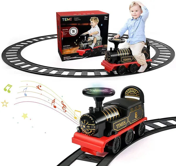 Train Électrique avec Rails, Musique et Lumières