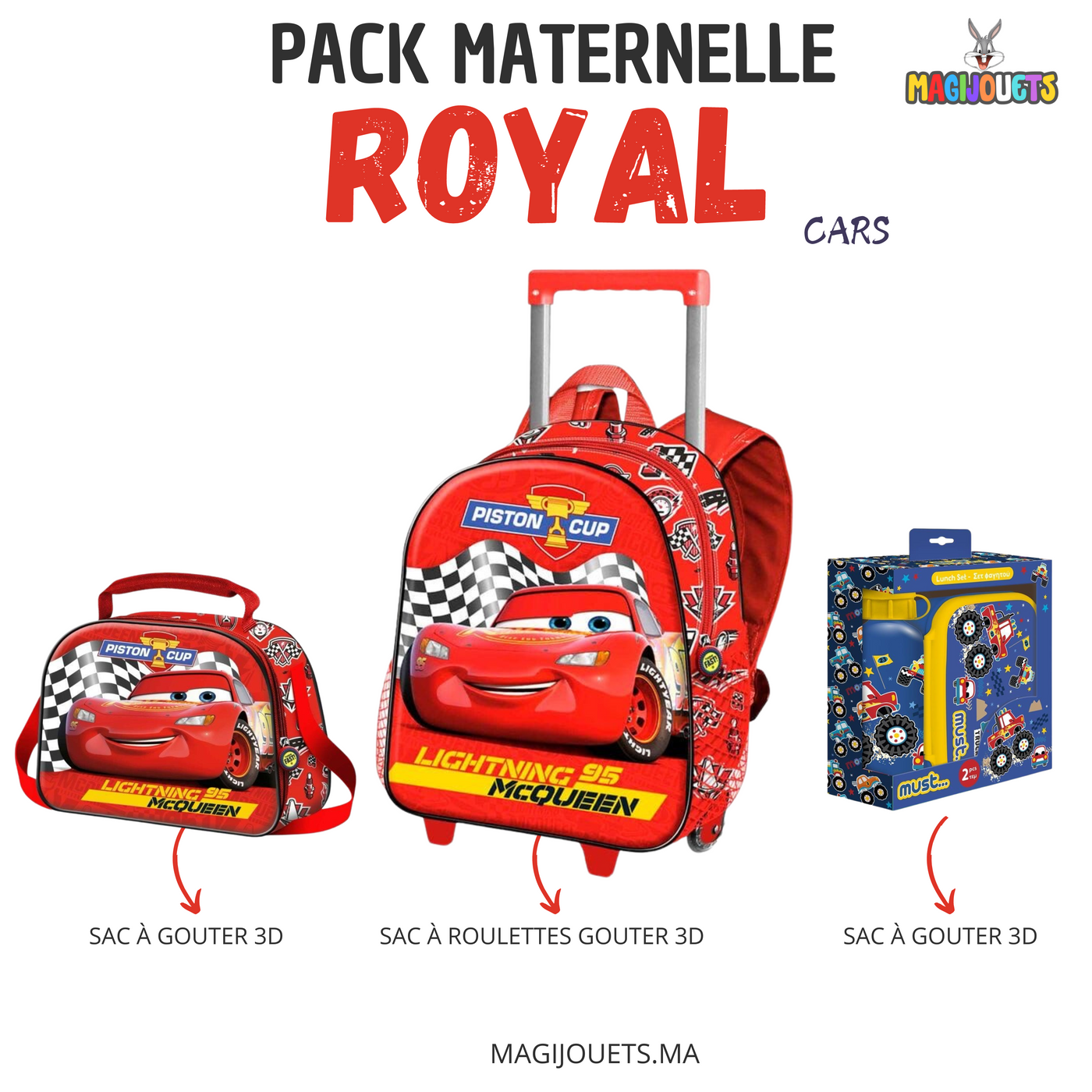 Pack Royal SAC A ROULETTES 3D : CARS