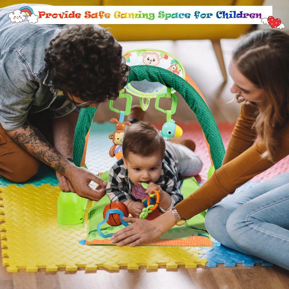 Centre d'Activités Bébé avec Tapis de Jeu 4-en-1