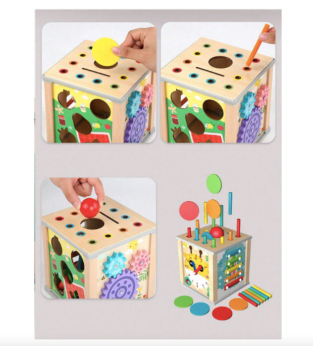 Cube d'Activité Wooden 7 In 1 Treasure Chests